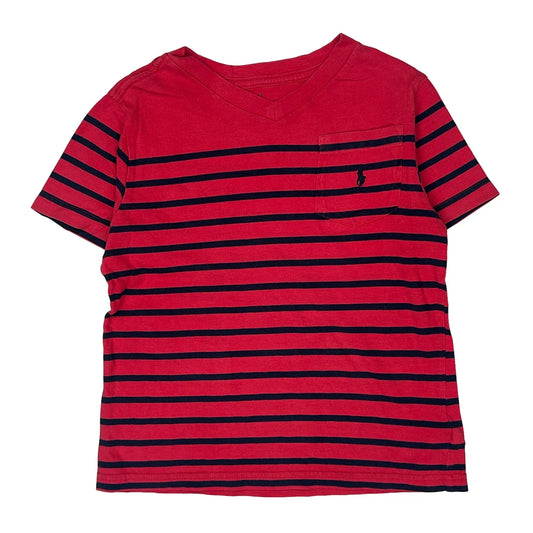 Age 6 Polo By Ralph Lauren Striped T-Shirt - Small Red Cotton