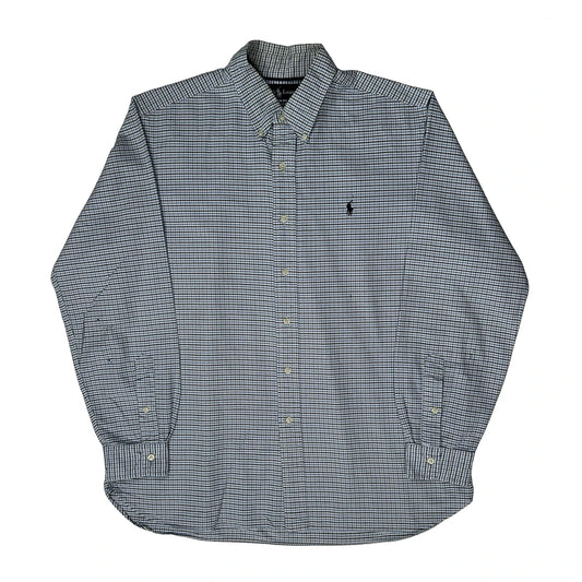 Classic Fit Ralph Lauren Checked Shirt - Large Blue Cotton