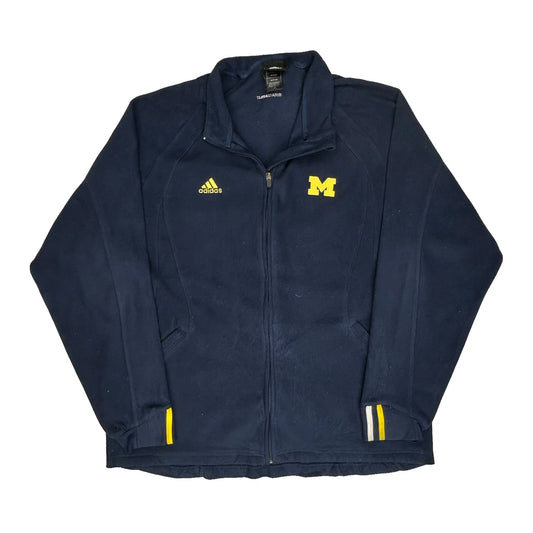 Michigan Adidas Fleece Jacket - Large Navy Polyester