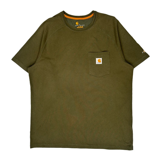 Carhartt T-Shirt - Large Green Cotton