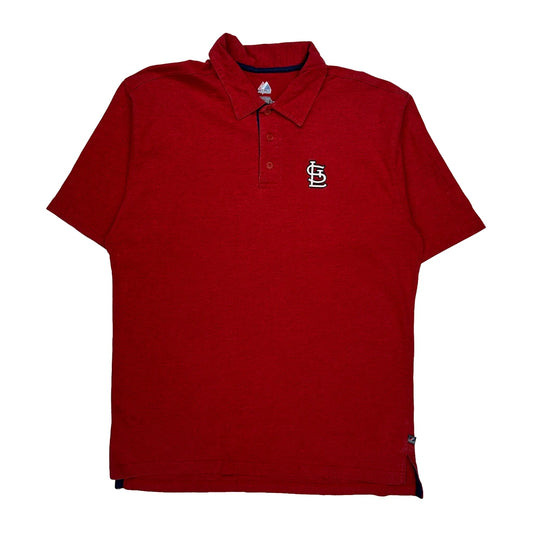 Vintage St. Louis Cardinals Majestic Mlb Polo Shirt - XL Red Cotton Blend