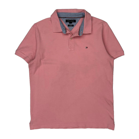 Tommy Hilfiger Slim Fit Polo Shirt - Large Pink Cotton