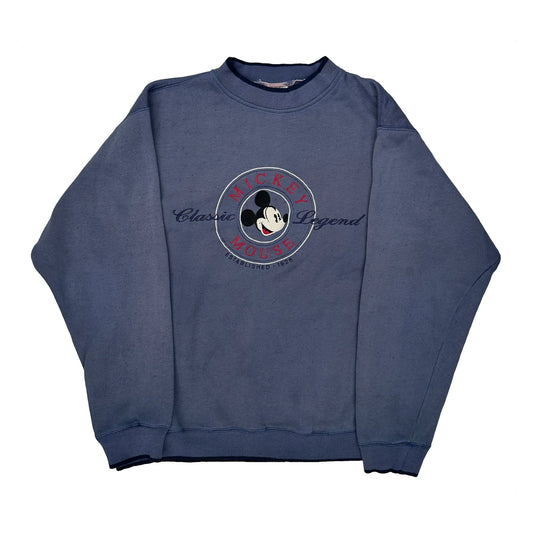 Mickey Mouse Classic Legend Disney Sweatshirt - Large Blue Cotton