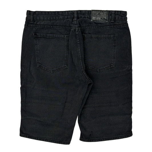 Lion Dynasty Studded Denim Shorts - 36W 12L Black Cotton