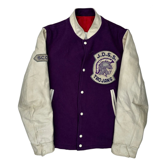 J.D.S.S. Trojans Unbranded College Varsity Jacket - Medium Purple Polyester