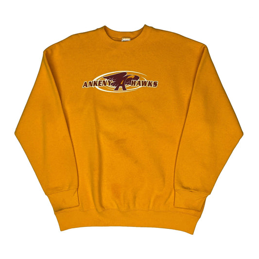 Ankeny Hawks Fruit Of The Loom College Sweatshirt - XL Yellow Cotton Blend