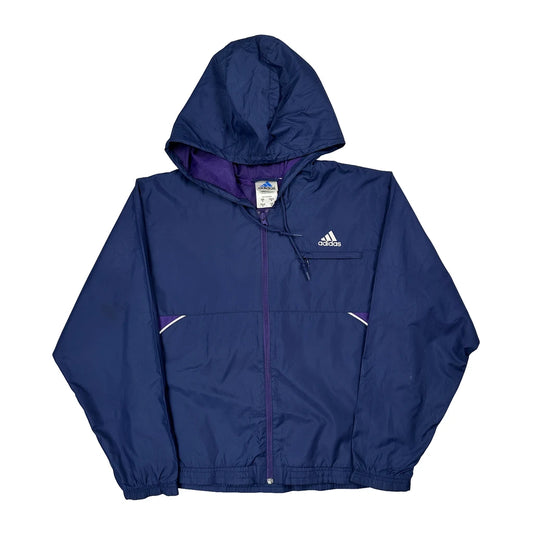 Vintage Adidas Windbreaker - Medium Blue Polyester