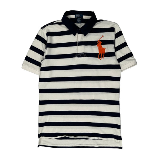 Age 15 Polo By Ralph Lauren Striped Polo Shirt - XL White Cotton