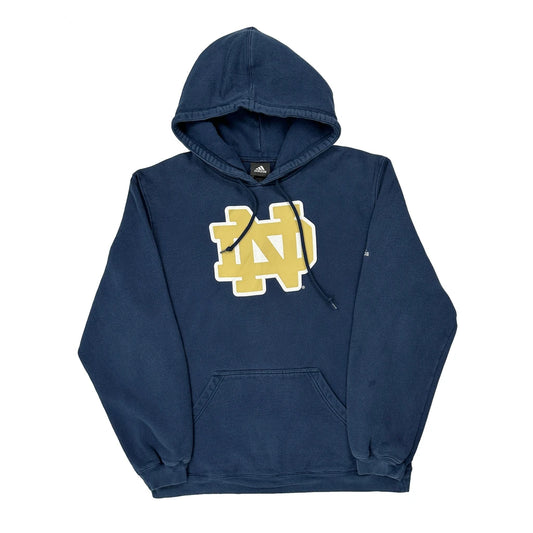 Notre Dame Adidas College Hoodie - Large Blue Cotton