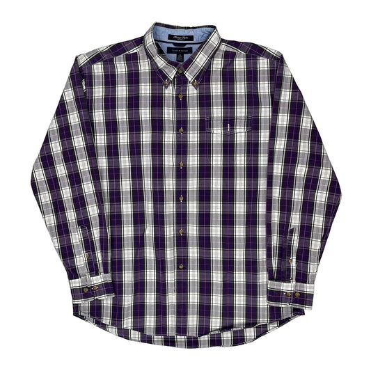 Tommy Hilfiger Checked Shirt - XL Purple Cotton