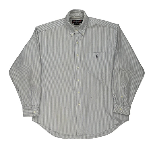 Ralph Lauren Striped Shirt - Large Blue Cotton