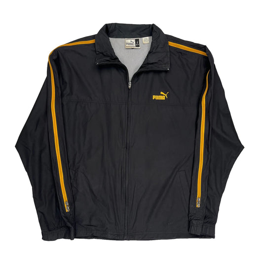 Puma Striped Track Jacket - Small Black Polyester
