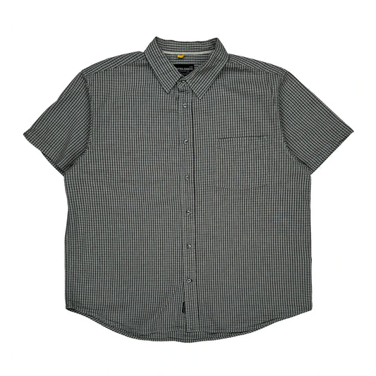Nautica Checked Short Sleeve Shirt - 2XL Grey Cotton