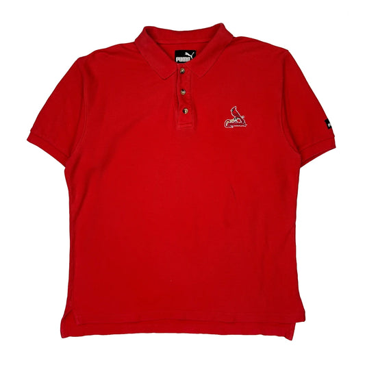 St Louis Cardinals Puma Mlb Polo Shirt - Large Red Cotton