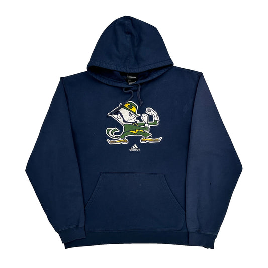 Vintage Fighting Irish Adidas Graphic Hoodie - Large Navy Cotton