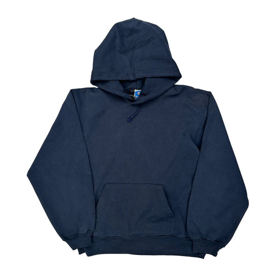 Vintage Champion Hoodie - Large Navy Cotton