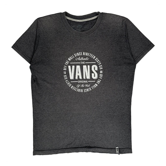 Vans Spellout T-Shirt - Medium Grey Cotton Blend