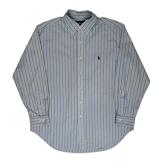 Classic Fit Ralph Lauren Striped Shirt - Large Blue Cotton