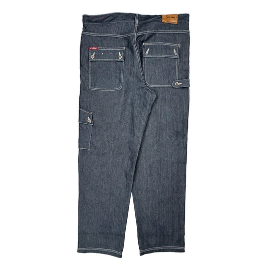 Vintage Fubu Cargo Trousers - 38W 34L Blue Cotton