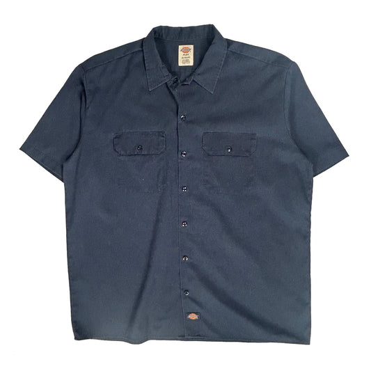 Dickies Short Sleeve Shirt - XL Navy Cotton