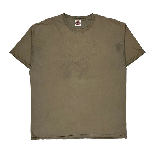 Carson City Harley Davidson Graphic T-Shirt - XL Khaki Cotton