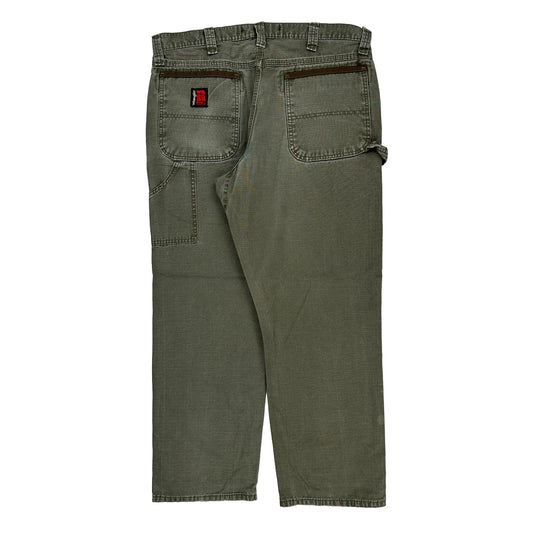 Wrangler Carpenter Trousers - 35W 32L Grey Cotton