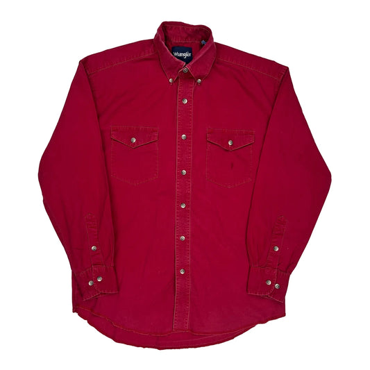 Vintage Wrangler Shirt - Medium Red Cotton