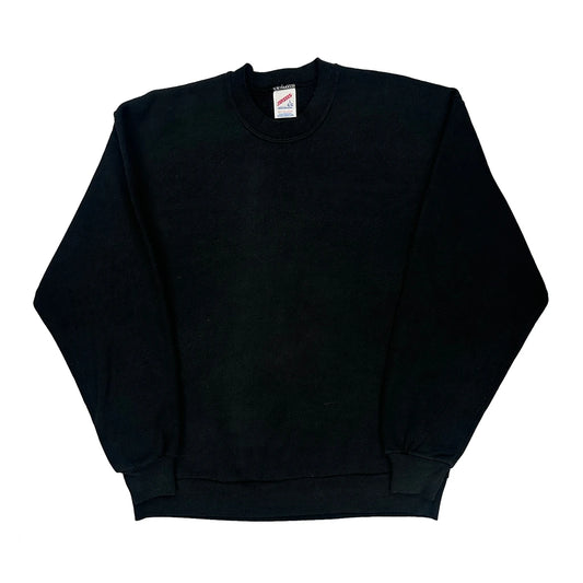 90S Blank Jerzees Sweatshirt - Large Black Cotton