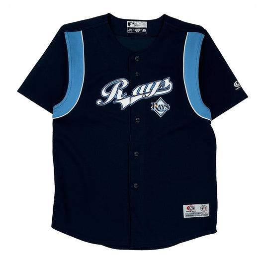 Age 10-12 Majestic Rays Jersey - Large Navy Polyester
