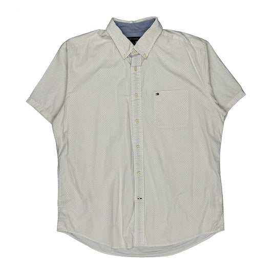 Tommy Hilfiger Short Sleeve Shirt - Large White Cotton