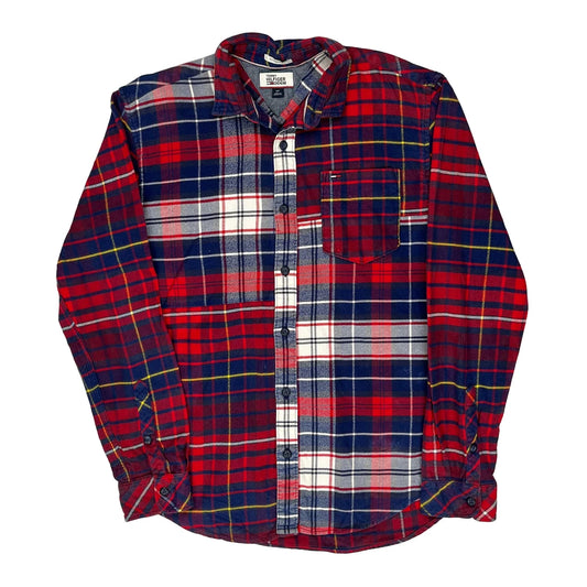 Tommy Hilfiger Denim Checked Flannel Shirt - Small Red Cotton