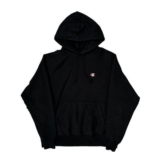 Reverse Weave Champion Hoodie - Large Black Cotton
