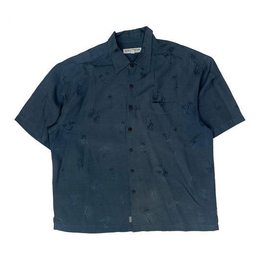 Quiksilver Hawaiian Shirt - XL Navy Viscose