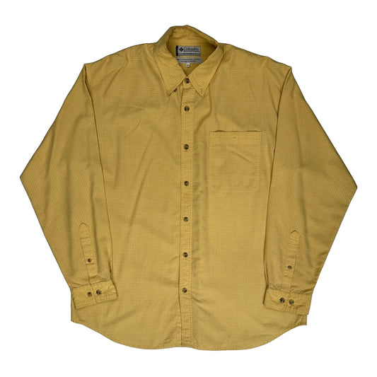 Columbia Checked Shirt - XL Yellow Viscose Blend