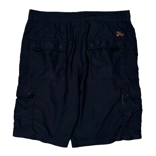 Quiksilver Cargo Shorts - 34W 10L Navy Polyester