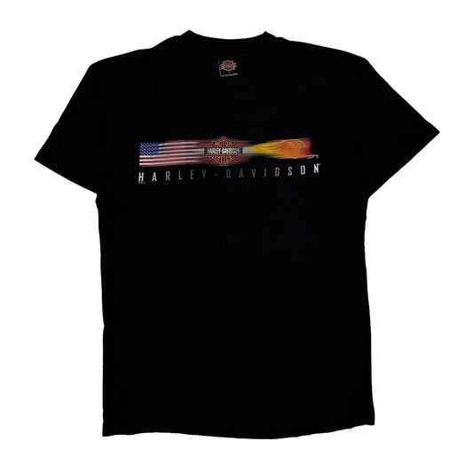 Vintage Cherokee Harley-Davidson Harley Davidson Graphic T-Shirt - Large Black Cotton