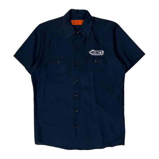 Vintage Red Kap Short Sleeve Shirt - Medium Navy Polyester Blend
