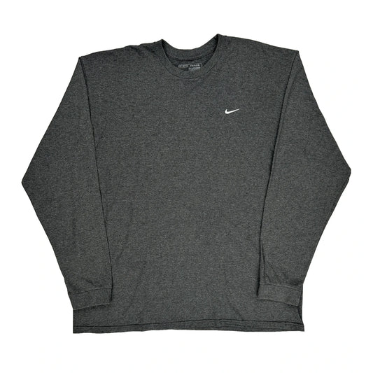 Nike Long Sleeve T-Shirt - XL Grey Cotton Blend