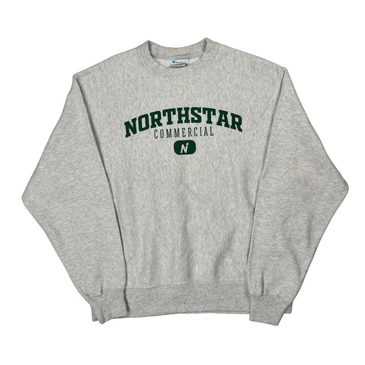 Reverse Weave Northstar Commercial Champion College Sweatshirt - Large Grey Cotton
