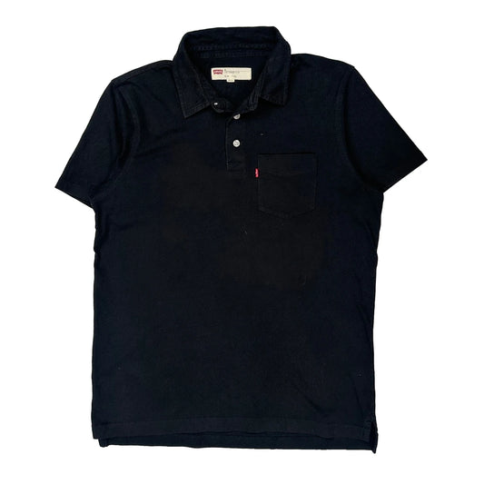 Levis Polo Shirt - Medium Black Cotton