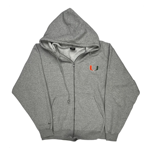 Nike Hoodie - Large Grey Cotton Blend