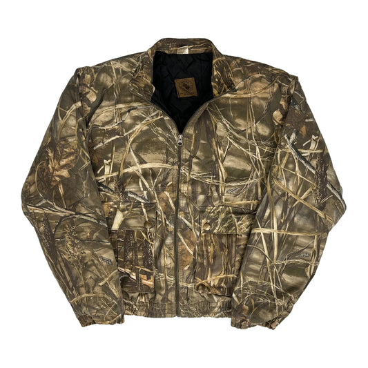 Mossy Oak Cropped Camo Bomber Jacket - Medium Camo Cotton Blend