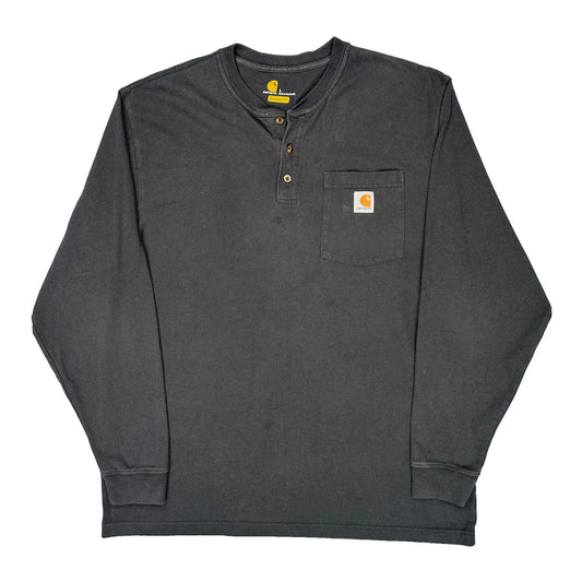 Carhartt Long Sleeve T-Shirt - Large Black Cotton