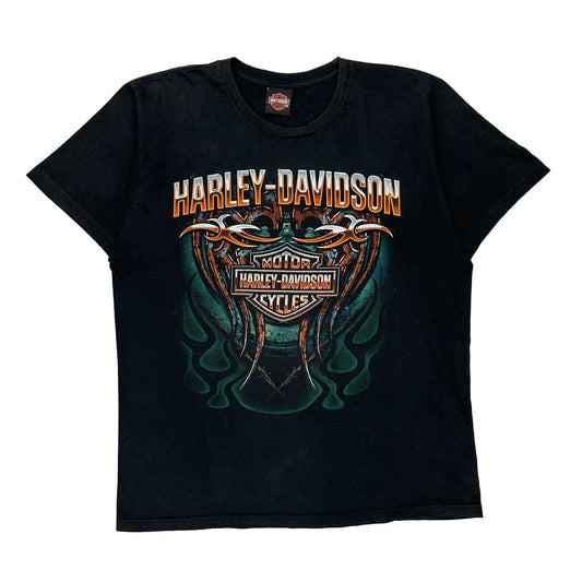 Harley Davidson Graphic T-Shirt - XL Black Cotton