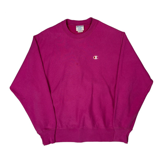 Reverse Weave Champion Sweatshirt - Large Pink Cotton Blend