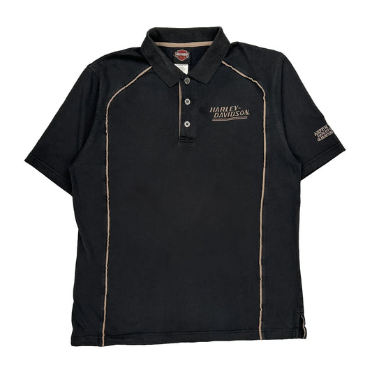 Aspen Valley Harley Davidson Glenwood Harley Davidson Polo Shirt - Large Black Cotton