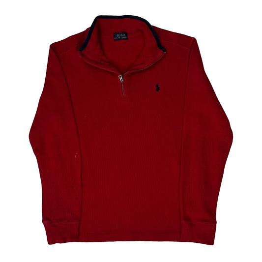 Polo By Ralph Lauren 1/4 Zip - XS Red Knitted