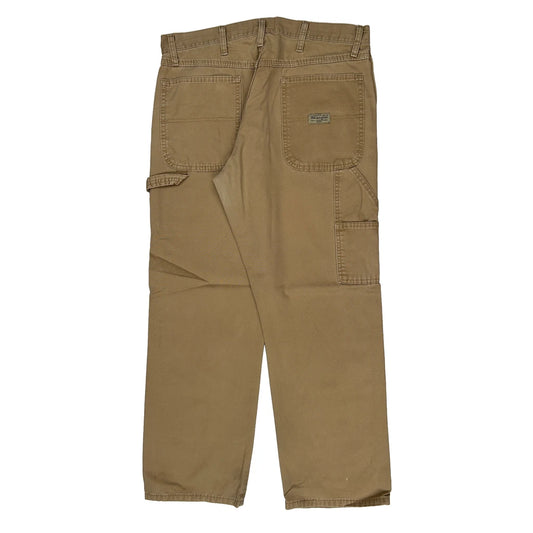 Wrangler Carpenter Trousers - 34W 30L Beige Cotton