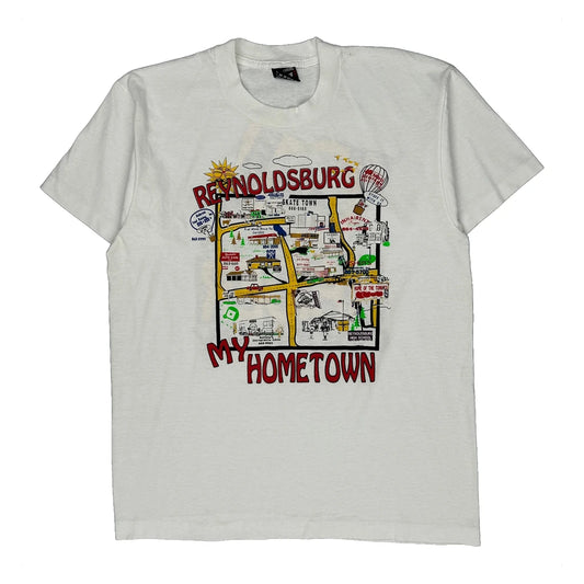 Vintage Reynoldsburg Fruit Of The Loom Graphic T-Shirt - Large White Cotton Blend