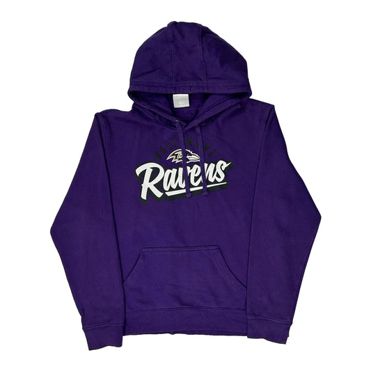 Baltimore Ravens N.F.L. Team Apparel Graphic Hoodie - Large Purple Cotton Blend